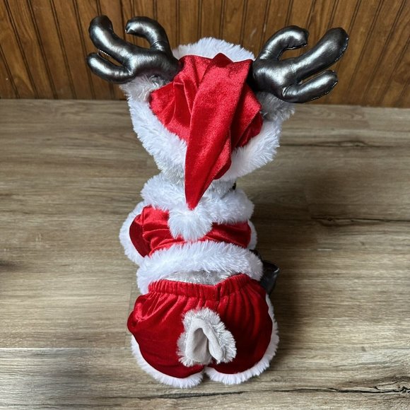 Build A Bear Silver Snow Reindeer 15" Plush Santa Outfit Medallion Christmas - Picture 4 of 7